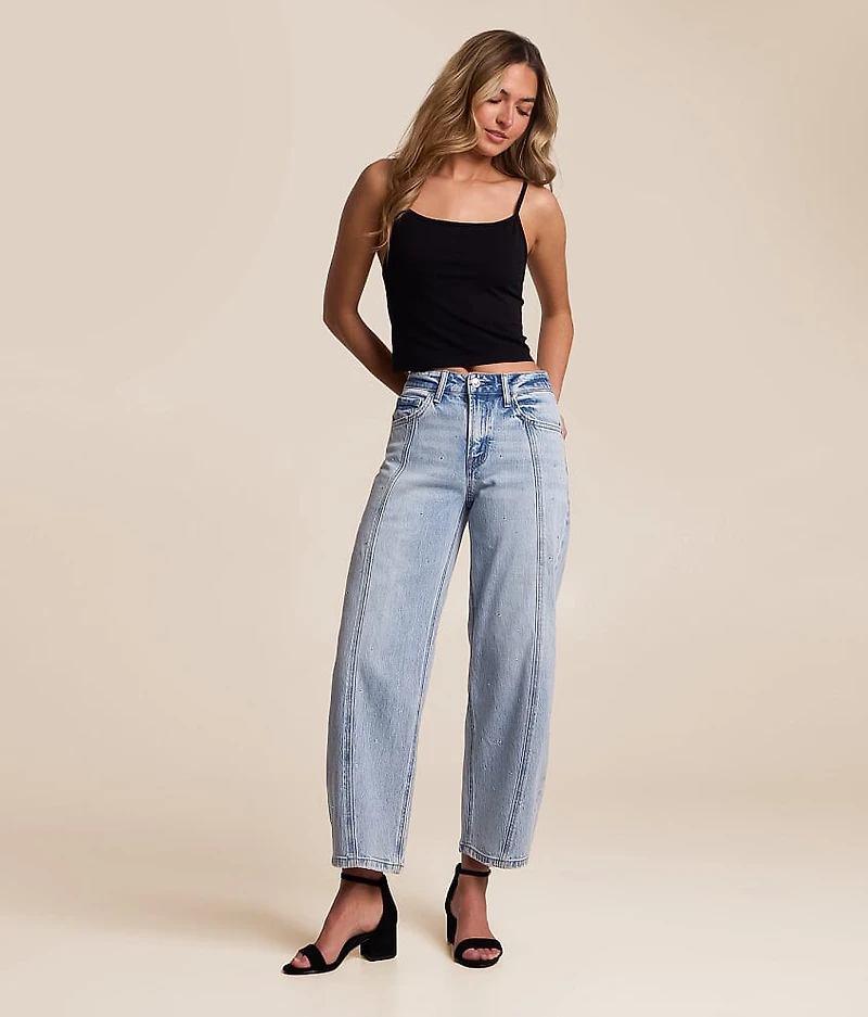 Kate Rhinestone Barrel Jean