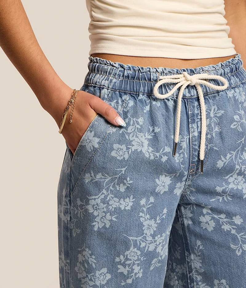 Kris Baggy Wide Leg Floral Jean