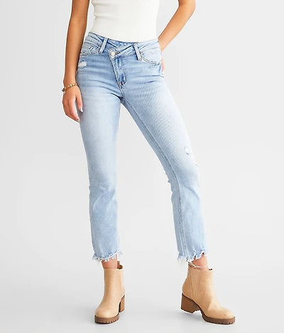 High Rise Cropped Flare Stretch Jean