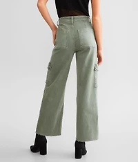 High Rise Cropped Wide Leg Cargo Pant