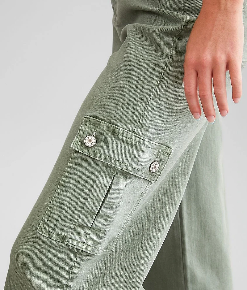High Rise Cropped Wide Leg Cargo Pant