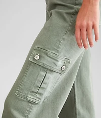 High Rise Cropped Wide Leg Cargo Pant