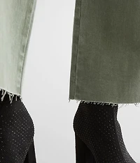 High Rise Cropped Wide Leg Cargo Pant