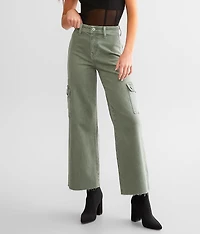 High Rise Cropped Wide Leg Cargo Pant