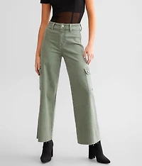 High Rise Cropped Wide Leg Cargo Pant