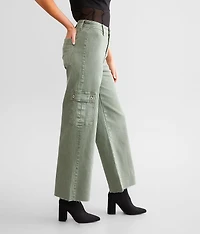 High Rise Cropped Wide Leg Cargo Pant