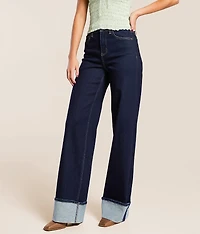 Olivia Wide Leg Stretch Cuffed Jean