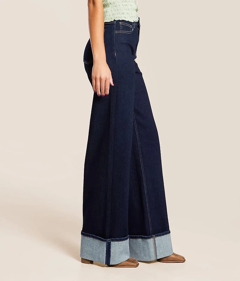 Olivia Wide Leg Stretch Cuffed Jean