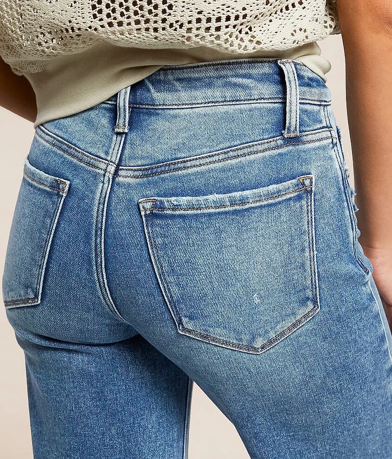 Olivia Mid-Rise Cropped Wide Leg Stretch Jean