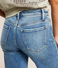 Olivia Mid-Rise Cropped Wide Leg Stretch Jean