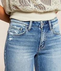 Olivia Mid-Rise Cropped Wide Leg Stretch Jean