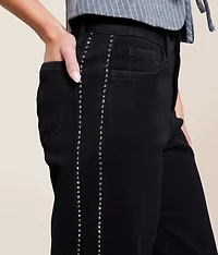 Olivia Rhinestone High Rise Wide Leg Stretch Jean