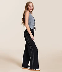 Olivia Rhinestone High Rise Wide Leg Stretch Jean