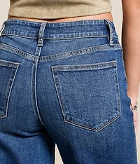 Olivia Mid-Rise Studded Wide Leg Stretch Jean