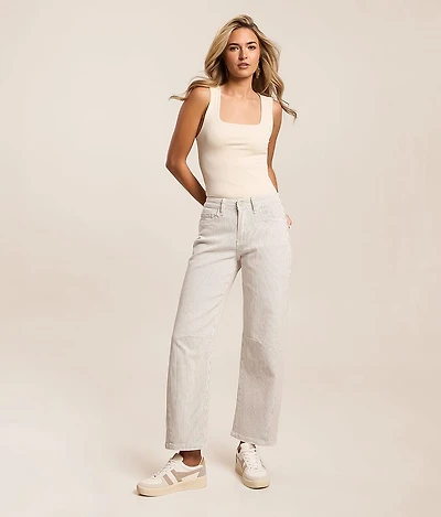 Kate High Rise Striped Barrel Jean