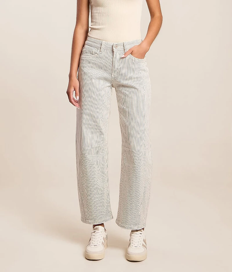 Kate High Rise Striped Barrel Jean