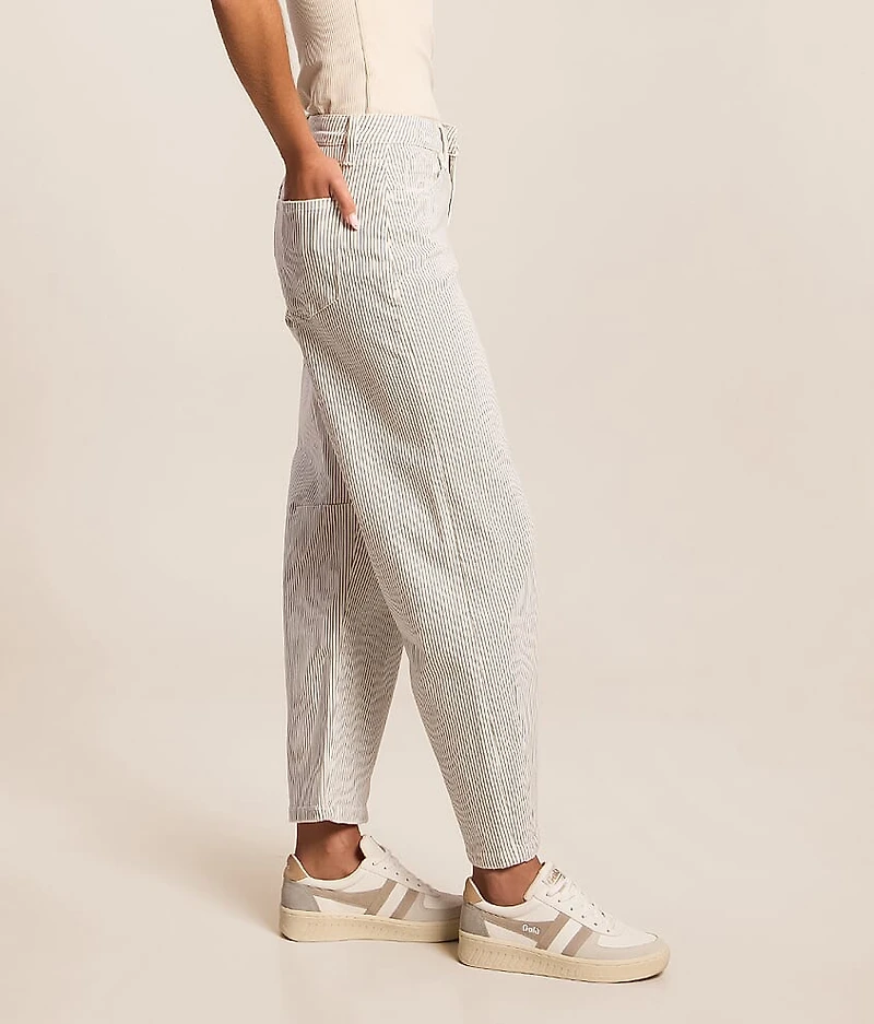 Kate High Rise Striped Barrel Jean