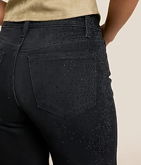 Olivia Rhinestone High Rise Wide Leg Stretch Jean