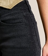 Olivia Rhinestone High Rise Wide Leg Stretch Jean