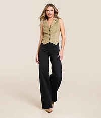 Olivia Rhinestone High Rise Wide Leg Stretch Jean