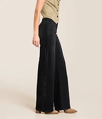 Olivia Rhinestone High Rise Wide Leg Stretch Jean
