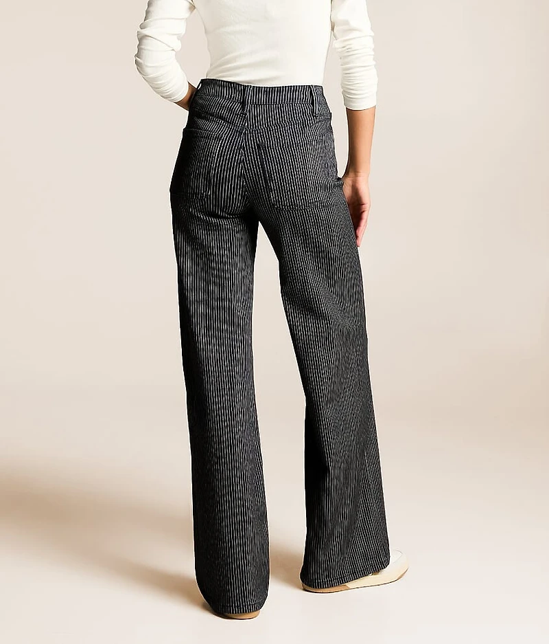 Olivia Striped Wide Leg Stretch Jean