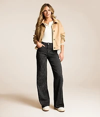 Olivia Striped Wide Leg Stretch Jean