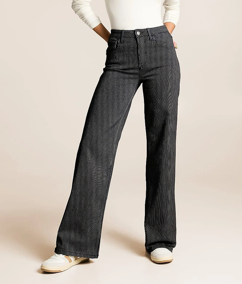 Olivia Striped Wide Leg Stretch Jean