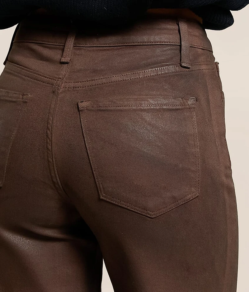 Olivia Coated High Rise Wide Leg Stretch Jean