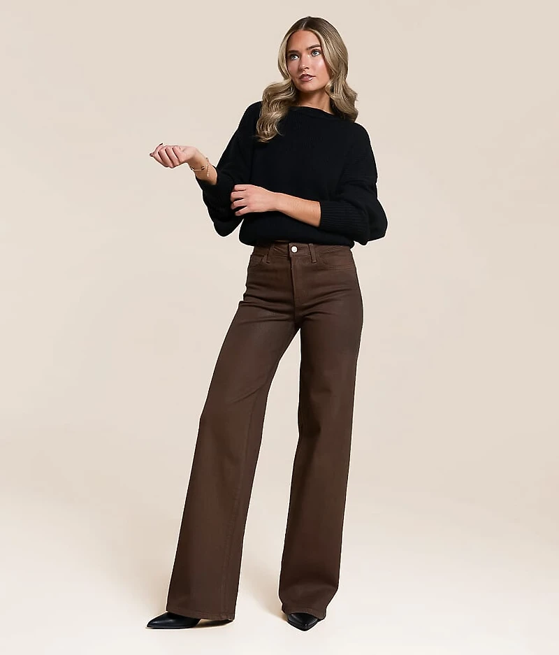Olivia Coated High Rise Wide Leg Stretch Jean