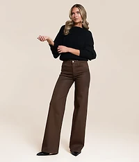 Olivia Coated High Rise Wide Leg Stretch Jean