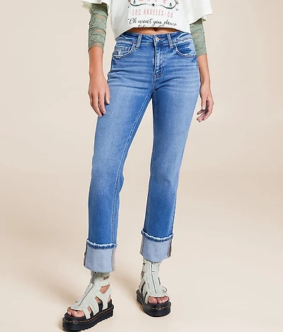 Evie Mid-Rise Cropped Straight Stretch Jean