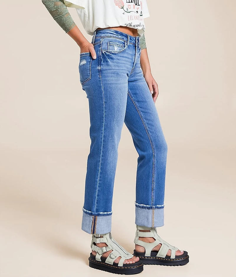 Evie Mid-Rise Cropped Straight Stretch Jean
