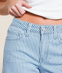 Olivia Mid-Rise Wide Leg Striped Stretch Jean