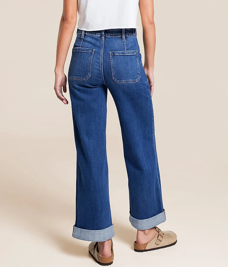 Olivia High Rise Cropped Wide Leg Stretch Jean
