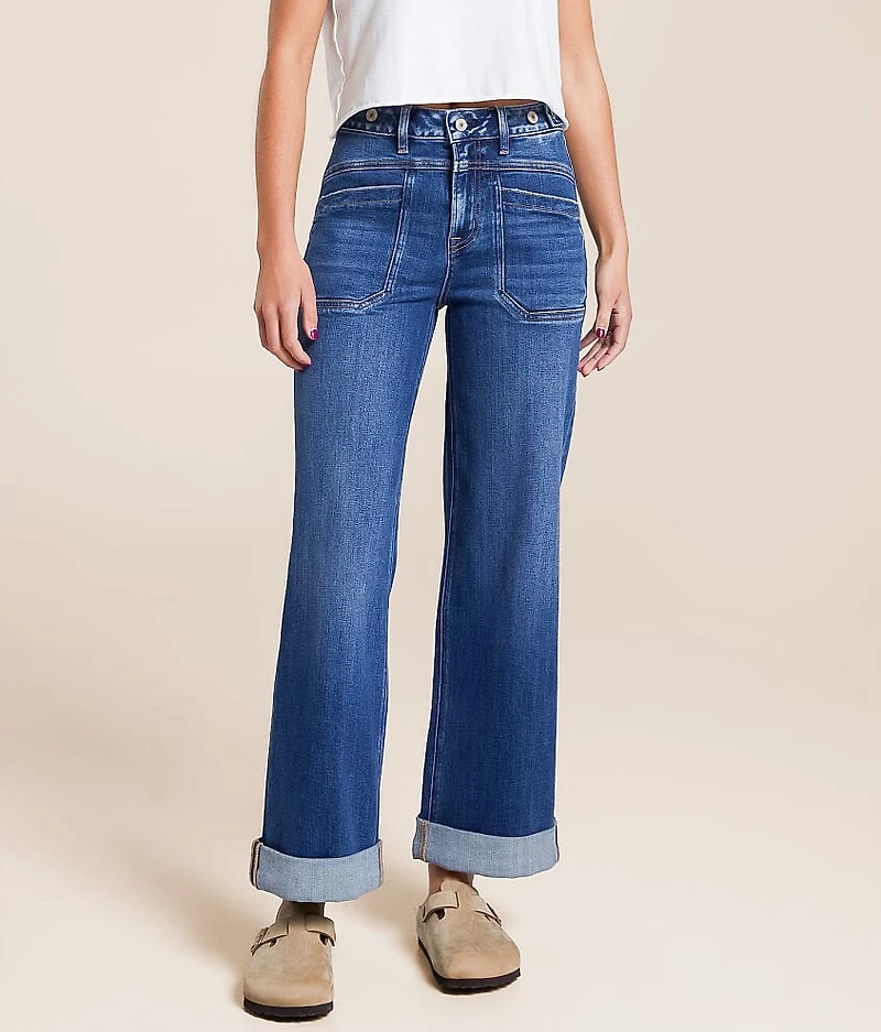 VERVET Olivia High Rise Cropped Wide Leg Stretch Jean