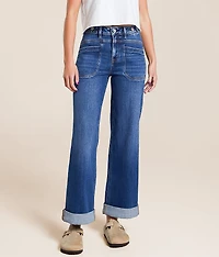 VERVET Olivia High Rise Cropped Wide Leg Stretch Jean