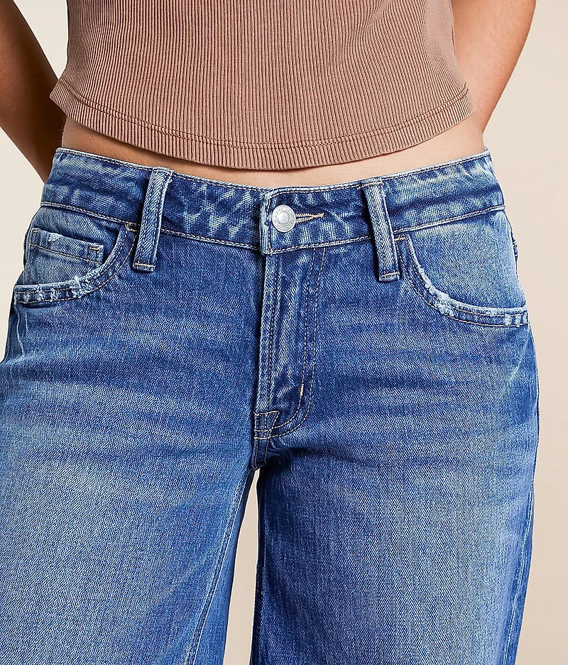 V-Front Wide Leg Stretch Jean