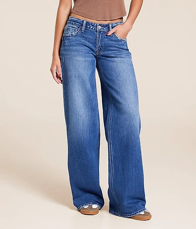 V-Front Wide Leg Stretch Jean