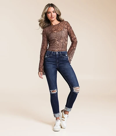 Haylie High Rise Ankle Skinny Stretch Cuffed Jean