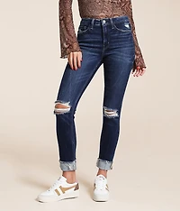 Haylie High Rise Ankle Skinny Stretch Cuffed Jean