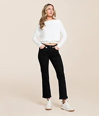 Evie Mid-Rise Cropped Straight Stretch Jean