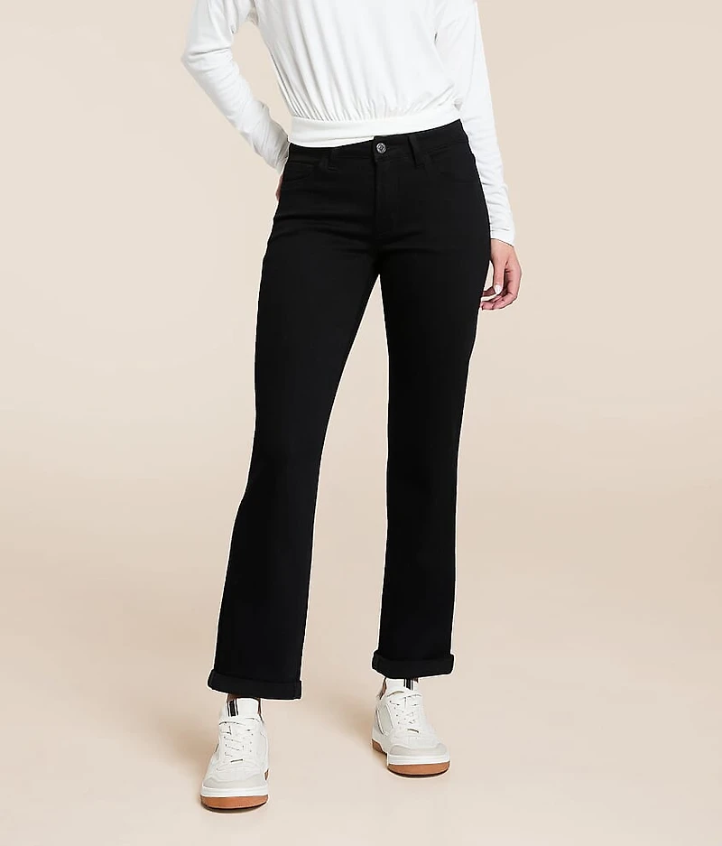 Evie Mid-Rise Cropped Straight Stretch Jean