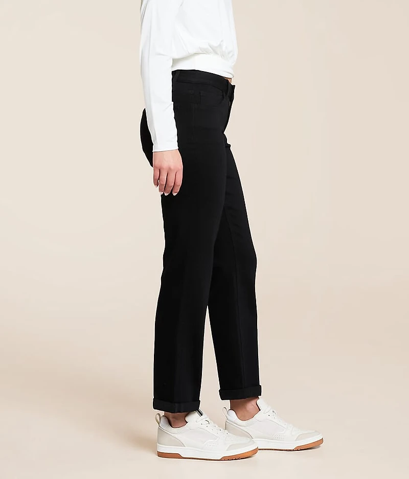 Evie Mid-Rise Cropped Straight Stretch Jean