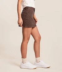 Claudia Polka Dot Denim Skirt