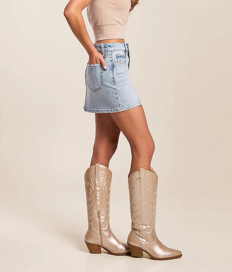 Claudia Mini Denim Stretch Skirt
