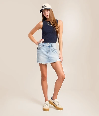 Claudia Mini Denim Stretch Skirt