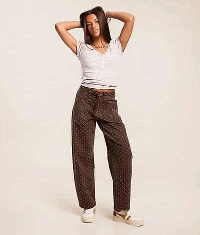 Olivia Polka Dot Barrel Stretch Jean