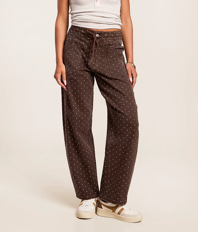 Olivia Polka Dot Barrel Stretch Jean