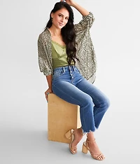 High Rise Cropped Flare Stretch Jean